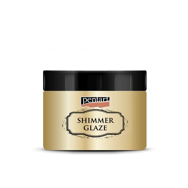 Shimmer glaze pasta je trblietavá glazúrovitá pasta, má textúru farebného gélu s trblietavými pigmentovými čiastočkami. Ľahko sa nanáša pomocou š
