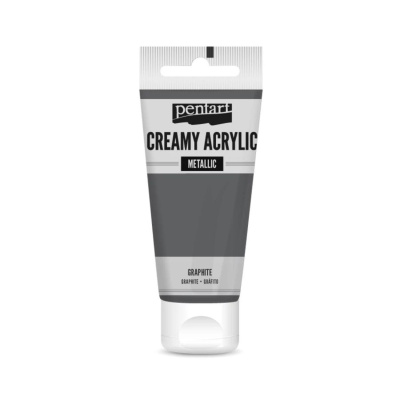 Akrylová farba krémová, metalická, grafitová, 60 ml