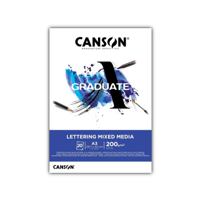 CANSON Skicár Graduate Lettering Mix Media, A3, 200 g, 20 listov
