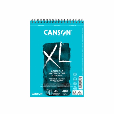 CANSON XL Akvarelový skicár CP, A5, 300g, 20 listov, biely